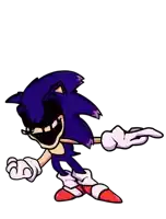 a cartoon drawing of a sonic the hedgehog with a purple face and a white hand .