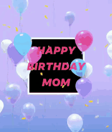 Happy Birthday Mom Balloons GIF
