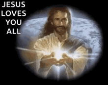 jesus loves you all world savior light
