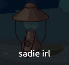a picture of a lantern with the words sadie irl on it