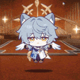 a cartoon character with wings and a cat ear