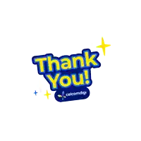 a blue and yellow sign that says thank you celcomdigi