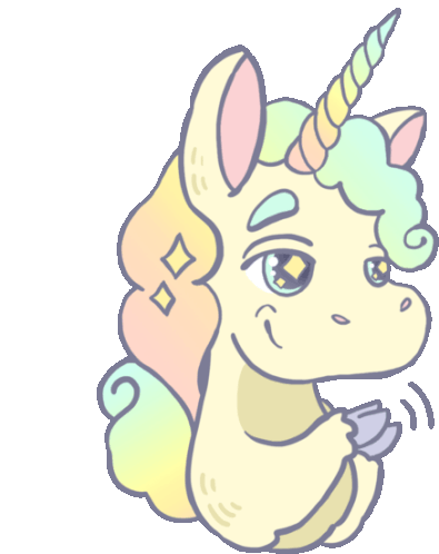 Smirking Unicorn Claps Hooves Sticker - Sarcastic Soda Cake Unicorn Sparkling Eyes Stickers