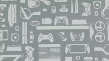 a gray background with a pattern of playstation ps3 controllers