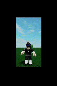 a cartoon character is jumping in the air