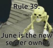 rule 39 june is the new server owner with a skeleton