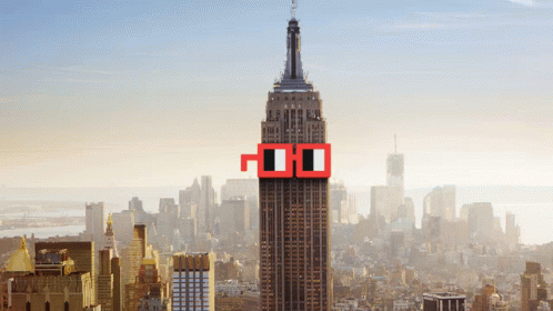 The empire state building wearing sunglasses