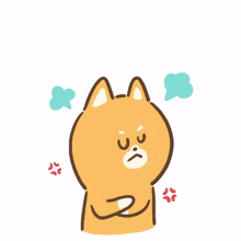 cute sweet dog character sulk