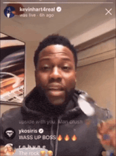 a screenshot of kevin hart 4 real was live