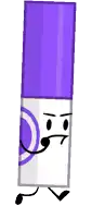 a cartoon character of a purple marker with arms and legs