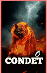 a picture of a tiger with the word condet on it