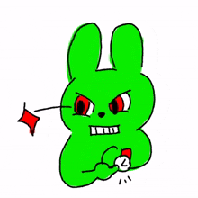 green rabbit red eye angry you%27re late