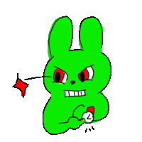 Green Rabbit Sticker - Green Rabbit Red Eye Stickers