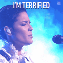 Im Terrified Halsey GIF - Im Terrified Halsey Saturday Night Live GIFs