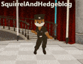 a cartoon of a squirrel in a military uniform with the words squirrelandhedgeblog below him