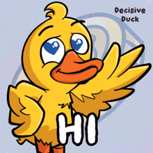 a cartoon of a duck that says ho