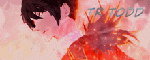a drawing of a man with the name tr todd written on it