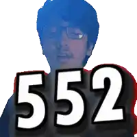 a pixelated image of a man with the number 552 on his chest