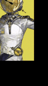 a drawing of a robot with a helmet on its head