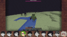 a group of people are playing a video game with the ender dragon on the screen