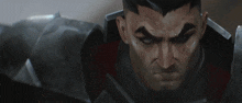 a blurry picture of a man holding a large sword