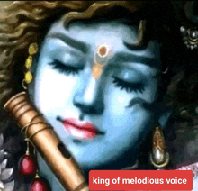 a painting of a woman with the words " king of melodious voice " on the bottom