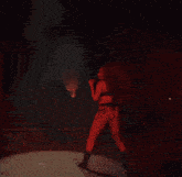 a woman in a thong is dancing on a stage in front of a microphone