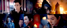 a collage of images of a man and a woman in a costume .