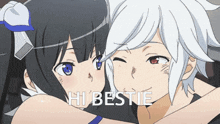 Hi Bestie Anime Hug GIF - Hi Bestie Anime Hug Is It Wrong To Try To Pick Up Girls In A Dungeon GIFs