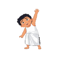 a cartoon drawing of a boy in a white shirt and a white towel that says @astriddiva