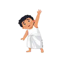a cartoon drawing of a boy in a white shirt and a white towel that says @astriddiva