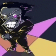a cartoon drawing of a man with a big smile