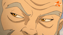 a close up of a man 's face with a nickelodeon logo on the bottom
