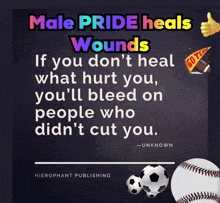 a poster that says male pride heals wounds