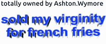 Owned By Ashton I Sold My Virginity For French Fries GIF - Owned By Ashton I Sold My Virginity For French Fries Text GIFs