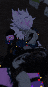 a 3d drawing of a furry character with a purple eye