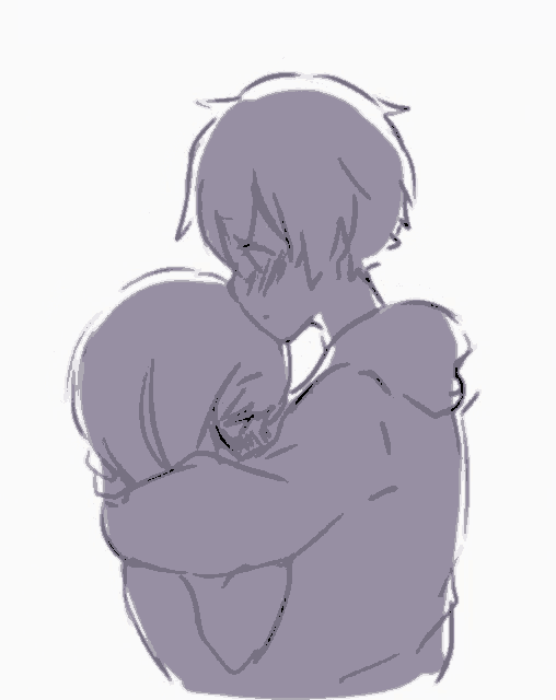 Anime couple cuddling on Craiyon