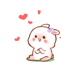Hearts Bunny Sticker - Hearts Bunny Stickers