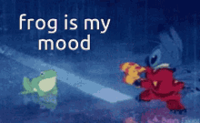 Frog Is My Mood Stitch GIF - Frog Is My Mood Stitch Raining GIFs