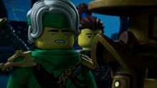 a close up of a lego character with a sword