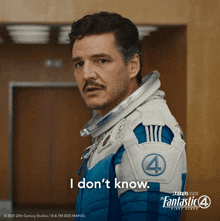 a man in a fantastic 4 outfit says " i don 't know "