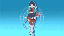 a drawing of a girl with long hair and a tail
