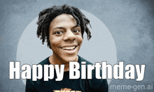 a picture of a man with dreadlocks and the words happy birthday