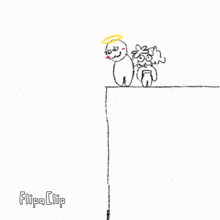 a drawing of a cartoon character with the words flipa clip below