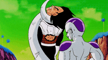 a cartoon of a man being attacked by a snake