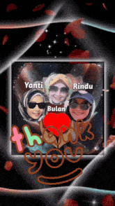 a picture of a group of women with the words thank you written below them