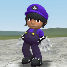 a cartoon character with a skull on his hat