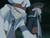 a cartoon character with a hat that has the letter s on it