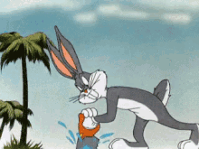 Bugs Bunny Sawing Off Florida GIF - Florida Bugs Bunny Rebel Rabbit GIFs