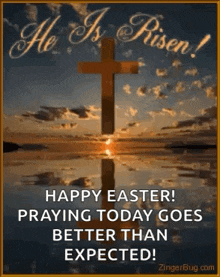 happy easter he is risen easter sunday cross jesus